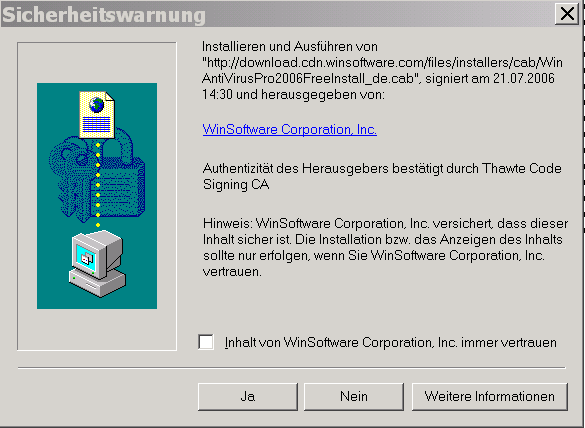 03 Getuerkte Sicherheitswarnung